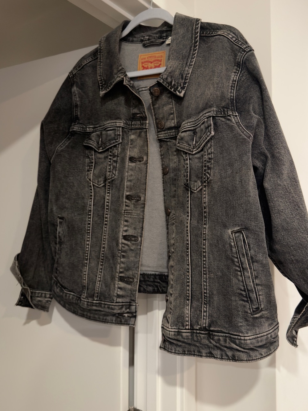 Levi's Washed Black Denim Trucker Jacket